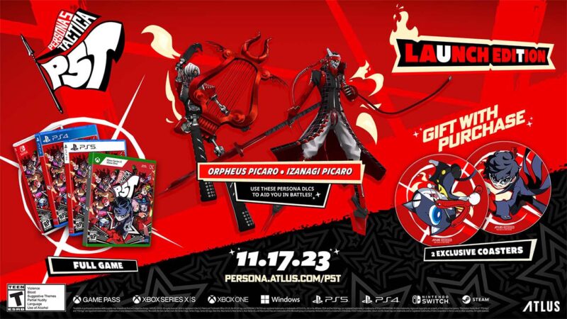 Persona 5 Tactica Launch Edition available on PS5, PS4, Xbox consoles, and Nintendo Switch