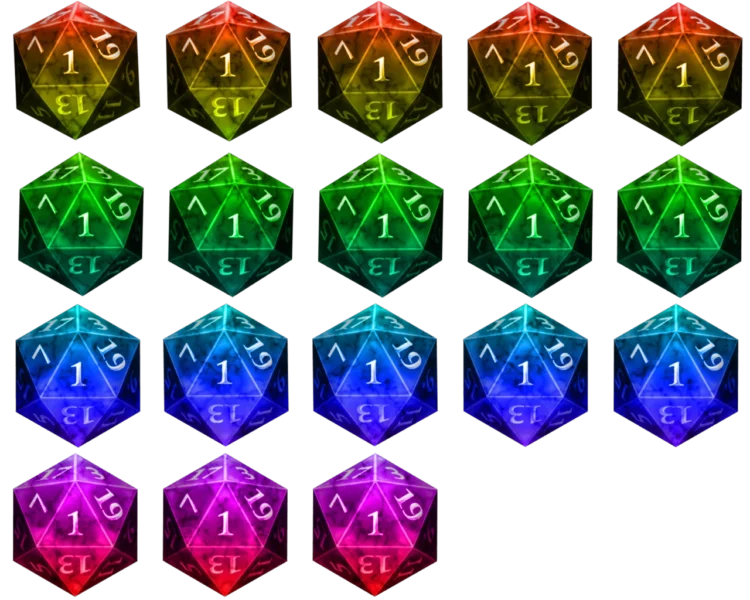 Rainbow and Cursed Dice - Unique Dice - Custom Dice Skins for Baldur's Gate 3