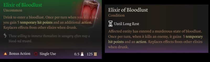 Baldur's Gate 3 Elixir of Bloodlust