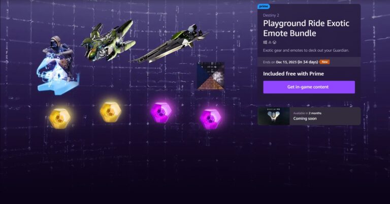 Destiny 2 Prime Gaming Rewards - Playground Ride Exotic Emote Bundle