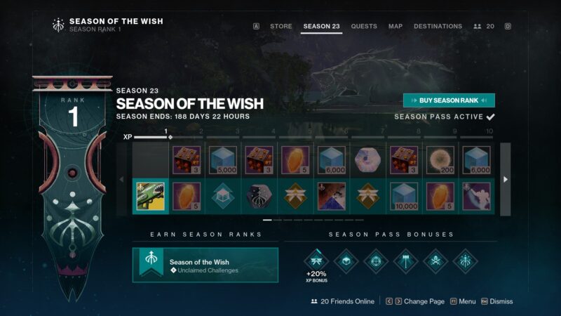 D2 Season Pass Rewards - Season of the Wish