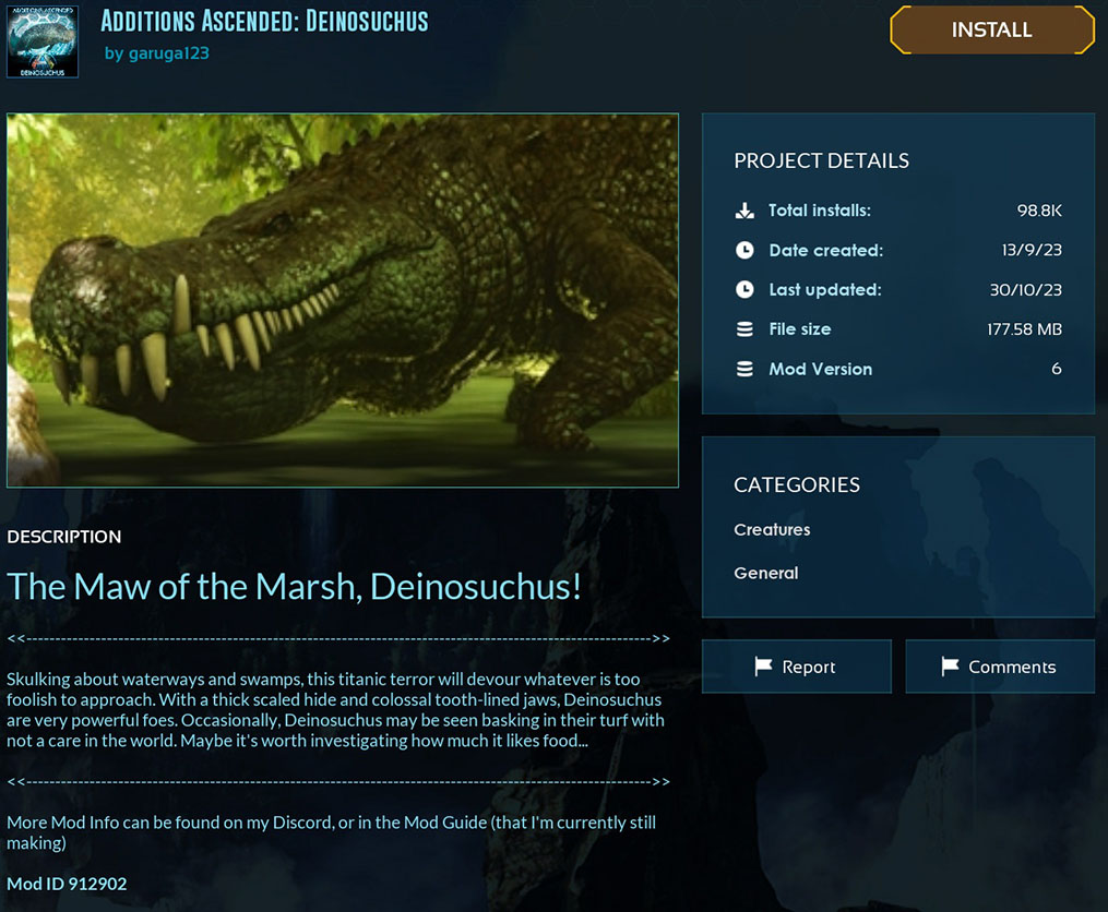 Additions Ascended: Deinosuchus - Ark Survival Ascended Mods