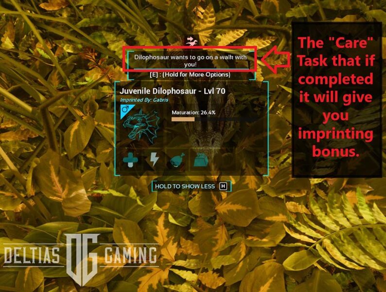 The Care Task that if completed it will give you imprinting bonus - in ARK Ascended