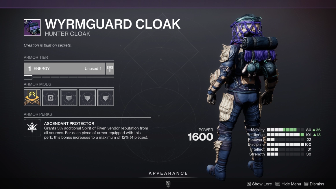 Wyrmguard Cloak Destiny 2 Armor