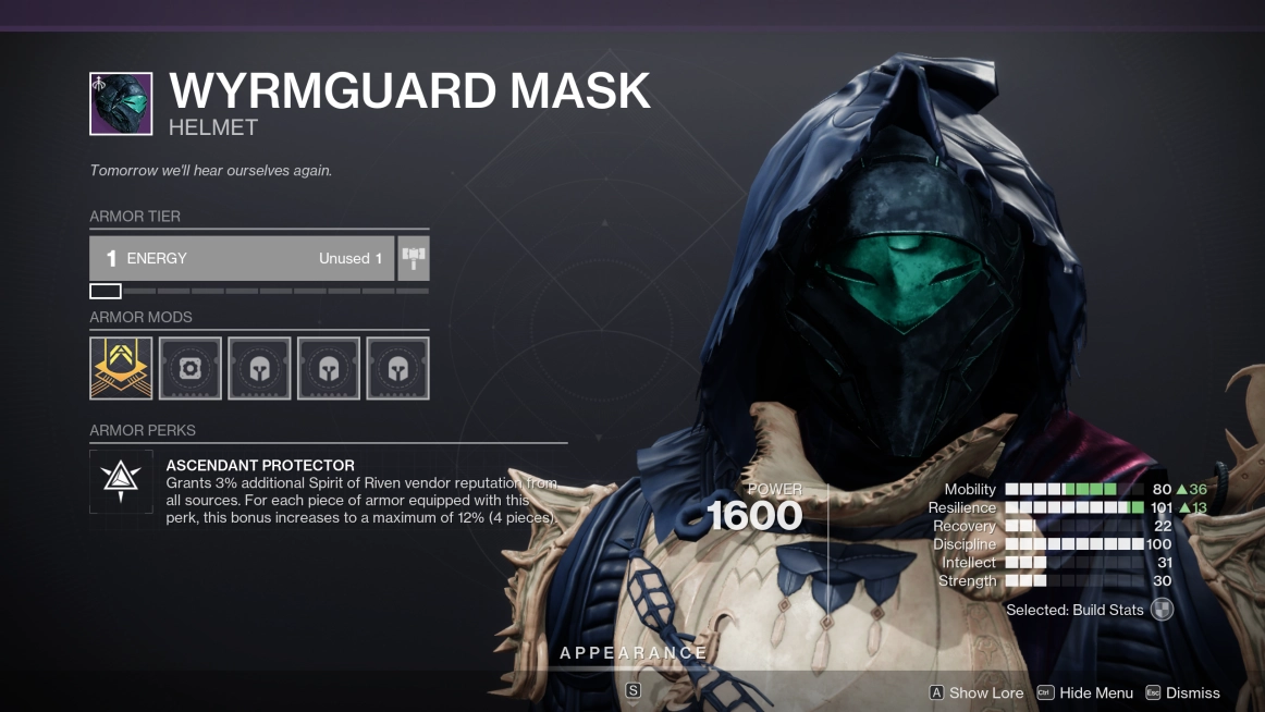 Wyrmguard Mask Destiny 2 Armor