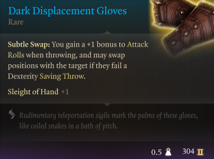 Baldur's Gate 3 Dark Displacement Gloves BG3