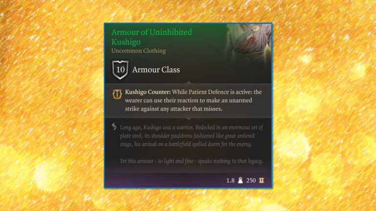 BG3 How to Get the Armour of Uninhibited Kushigo