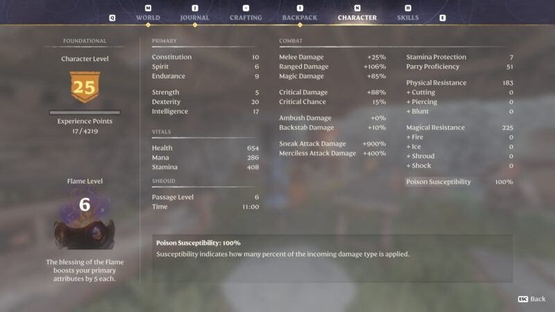  Ranger Attributes & Combat Stats for Enshrouded Game