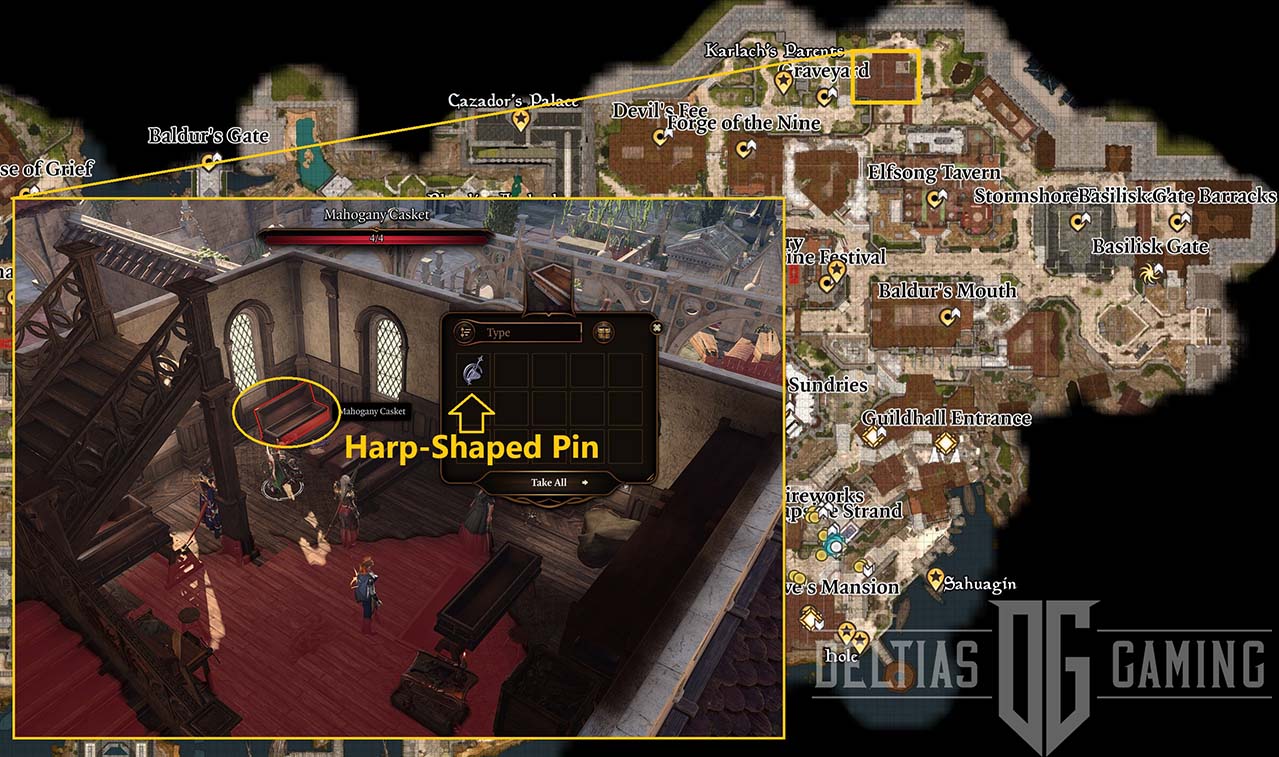 How to Get Harp-Shaped Pin in Baldur's Gate 3 - Map Location