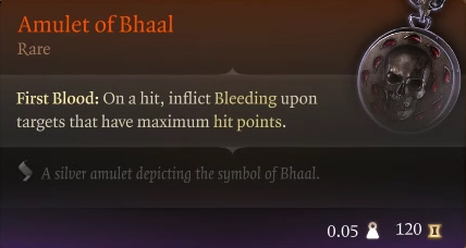 Baldur's Gate 3 Amulet of Bhaal BG3