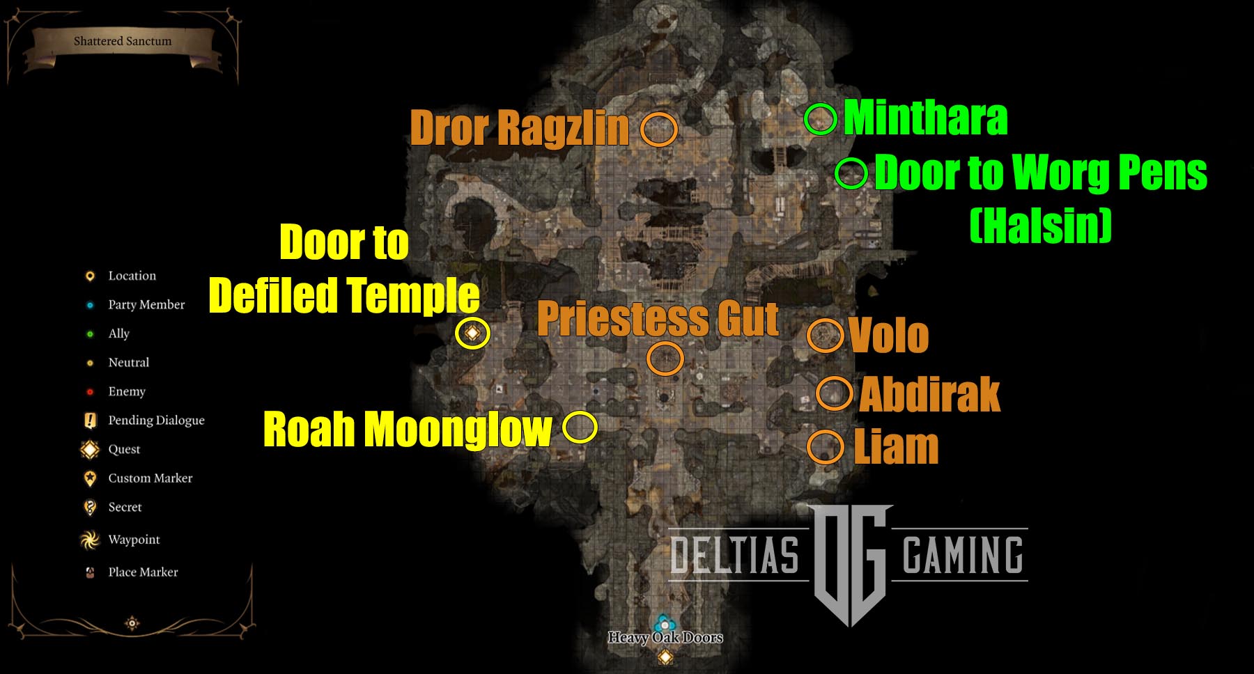 Baldur's Gate 3 Shattered Sanctum location Minthara Halsin Roah Moonglow