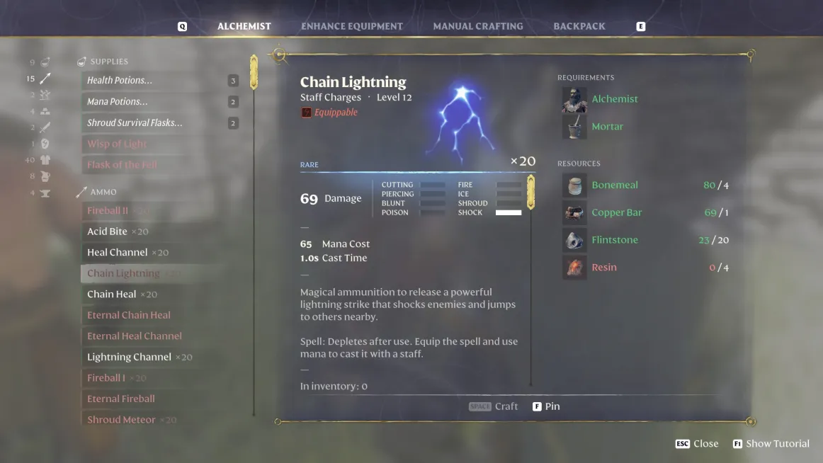 Chain Lightning - Staff Charge - Enshrouded