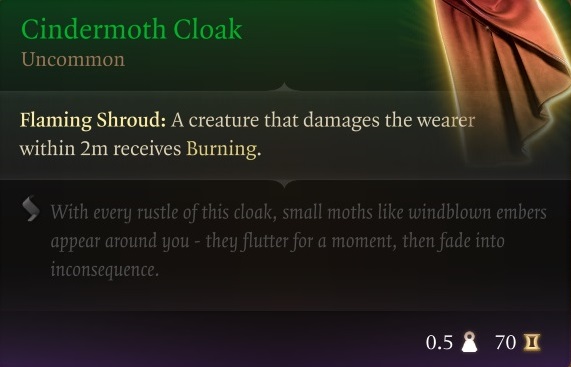 Cindermoth Cloak - BG3