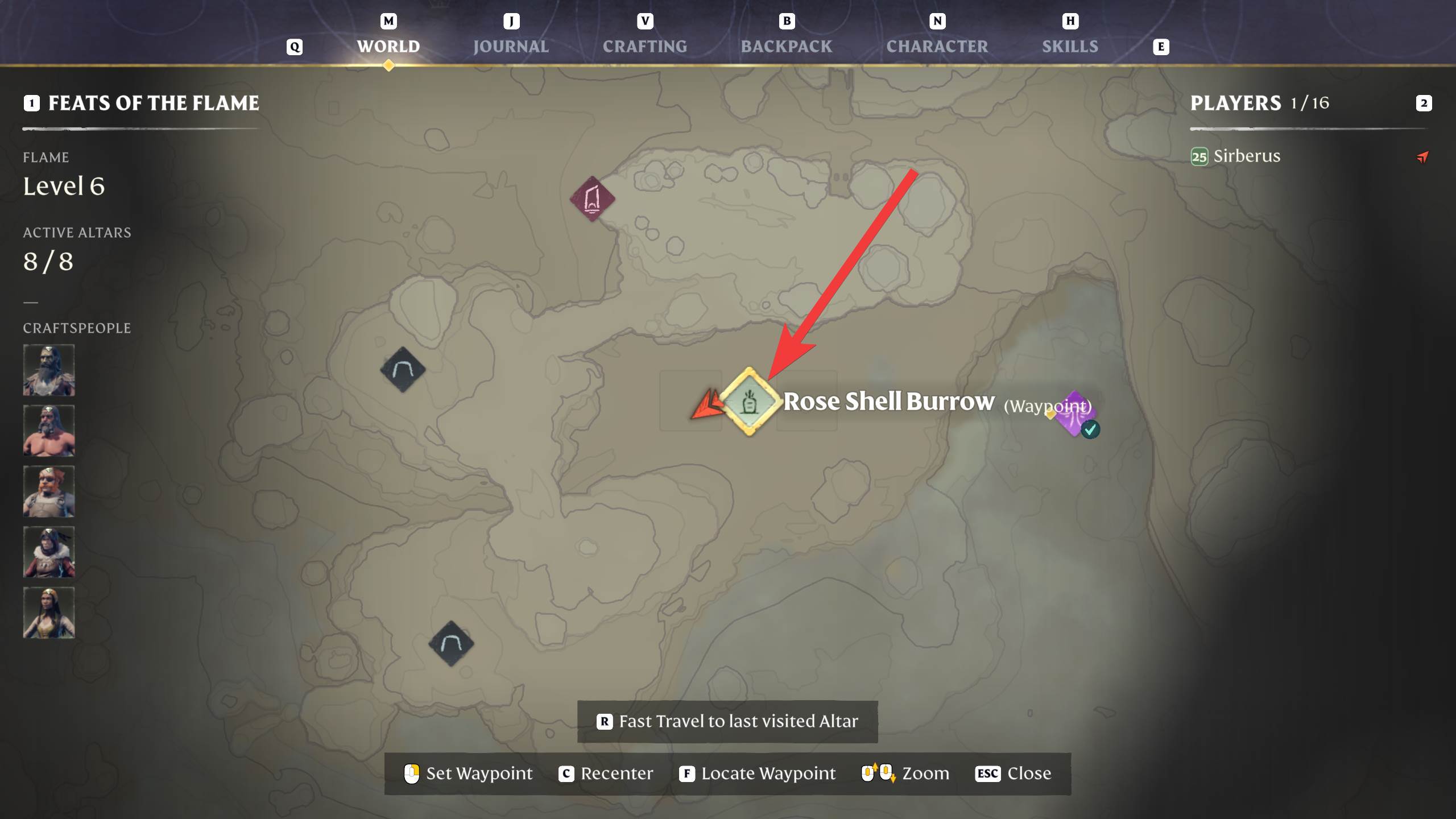 Enshrouded Grapple Plant Rose Shell Burrow Map Location Zoom