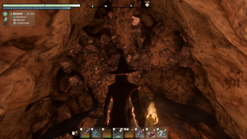 Расположение руды в темном туннеле
