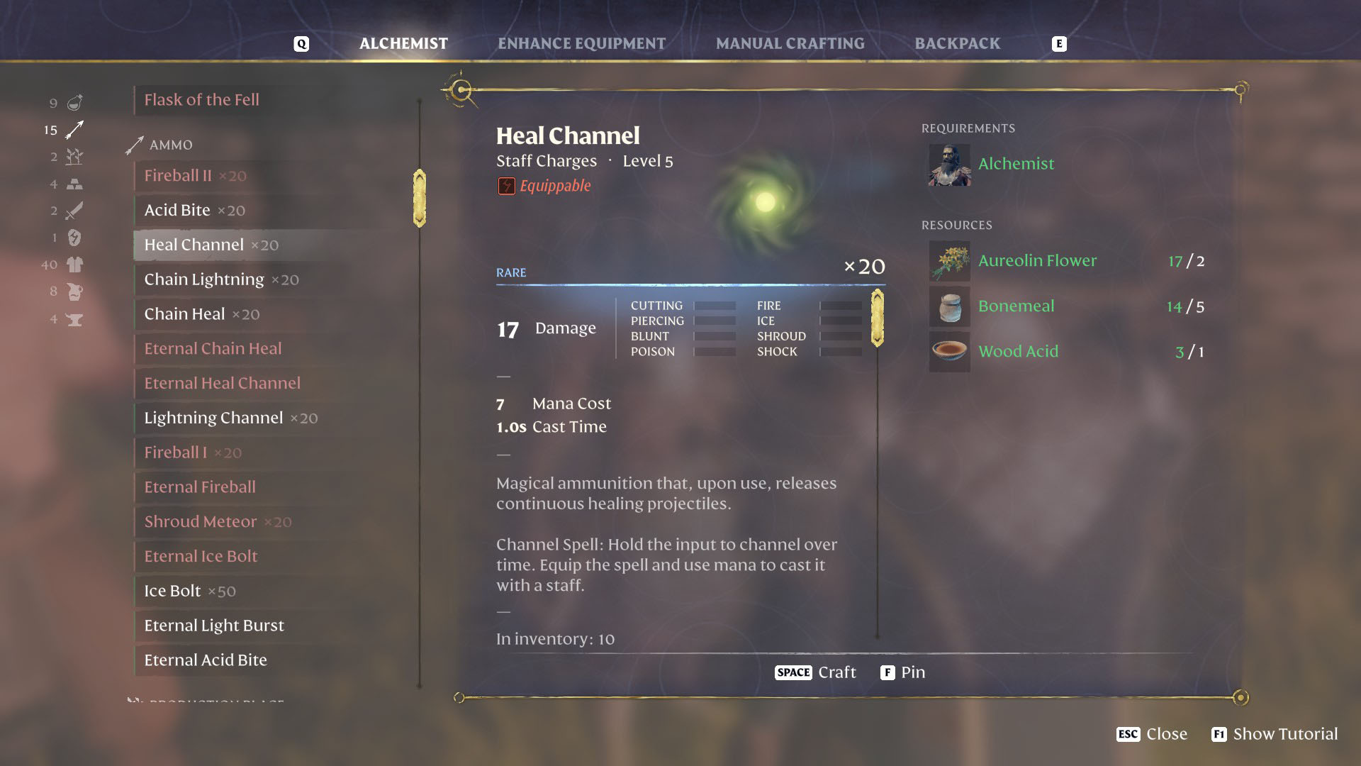 Heal Channel- Staff Charge - Enshrouded