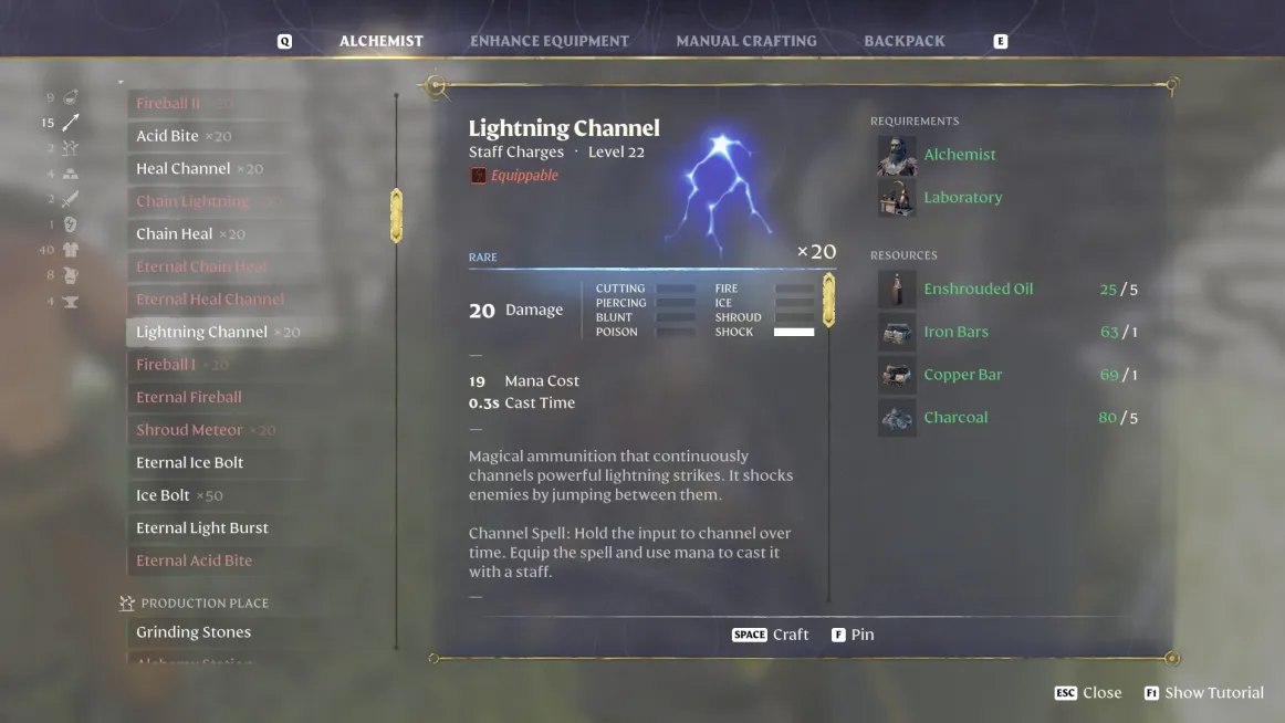 Lightning Channel - Staff Charge - Enshrouded