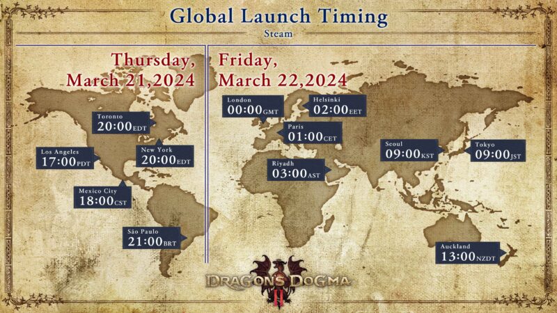 DD2 - Global Launch Time - Dragon's Dogma 2 Global Launch Time