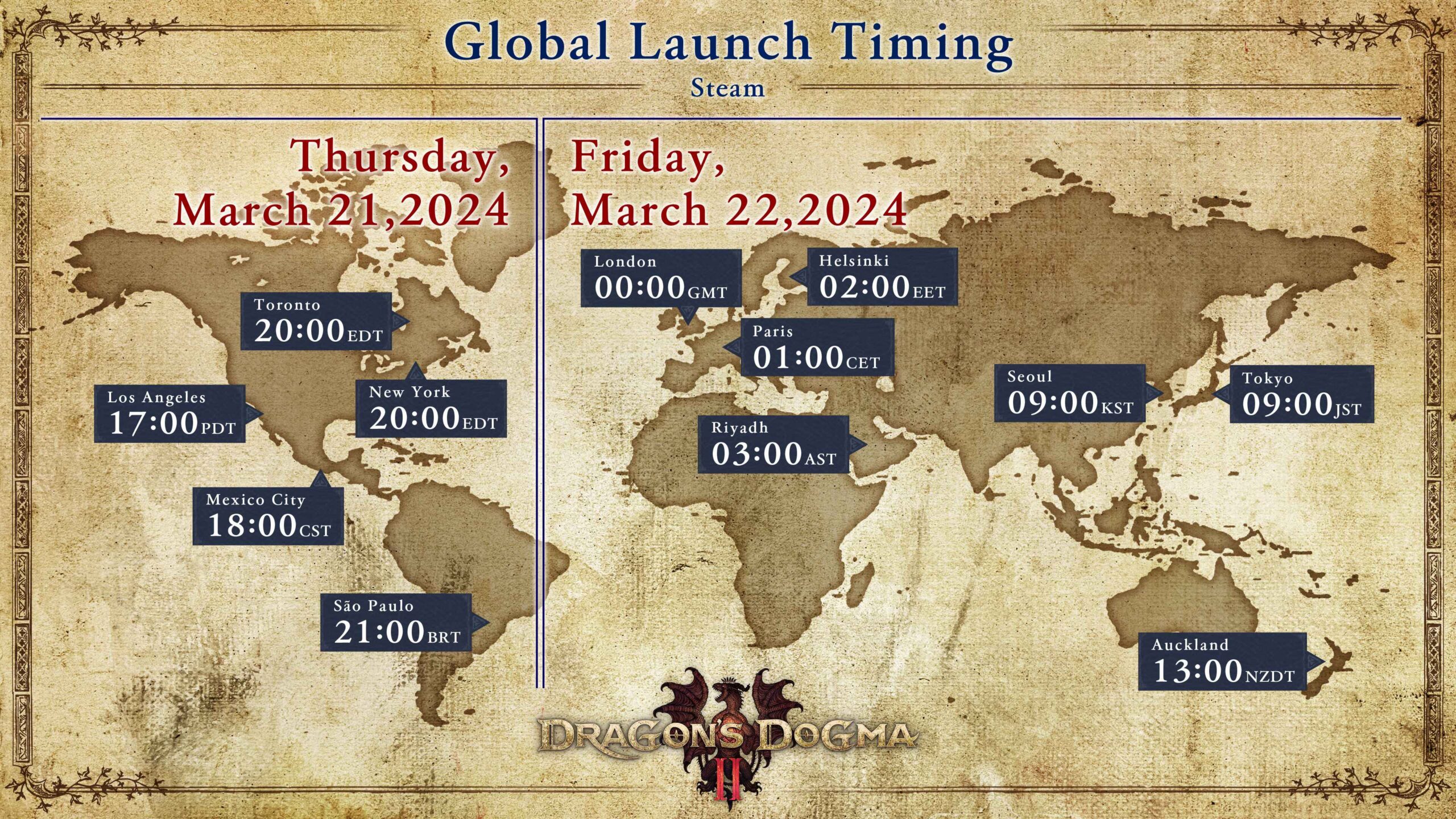 Dragon’s Dogma 2 Global Launch Time