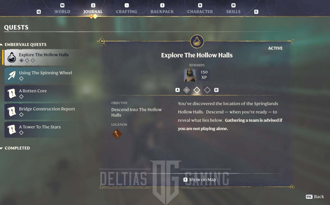 Enshrouded - Hollow Halls Quest Log Guide and Unlocking Necromancer Survivor