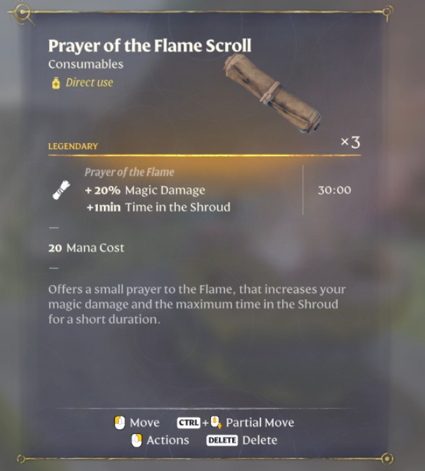 Enshrouded Prayer of the Flame Scroll