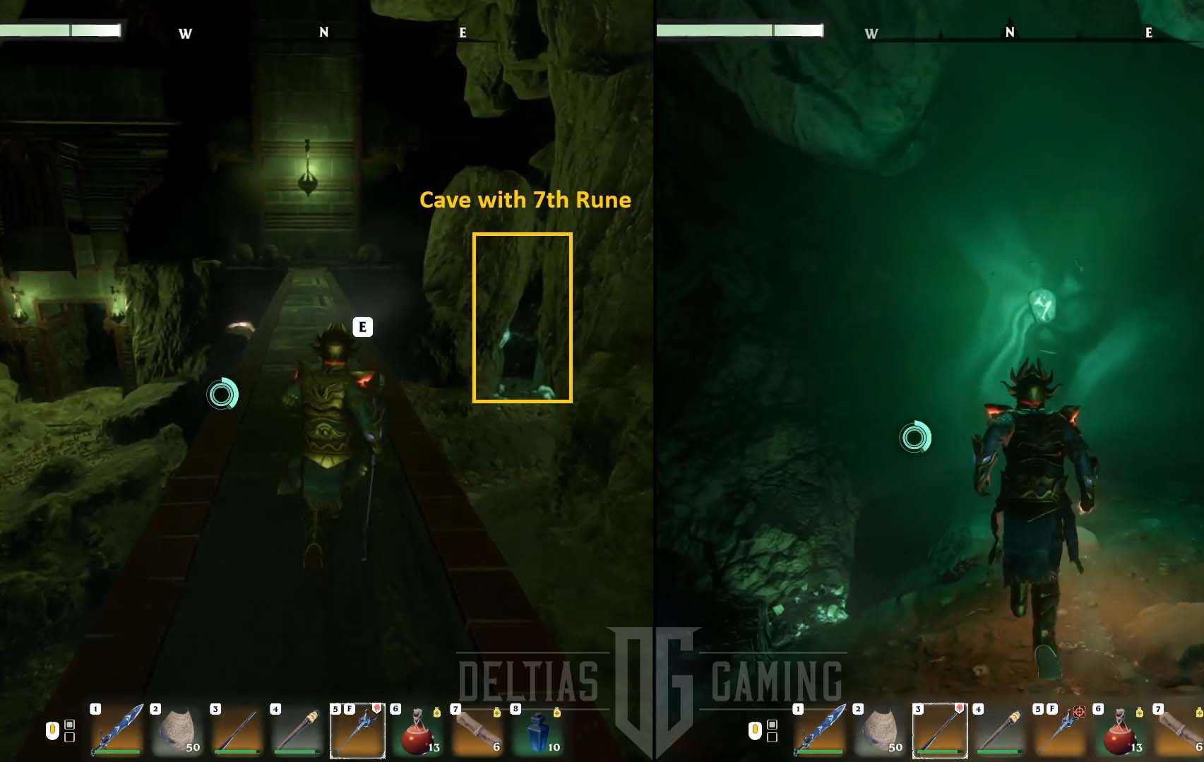 Enshrouded - Rivelwood Hollow Halls - third puzzle 7th Rune location