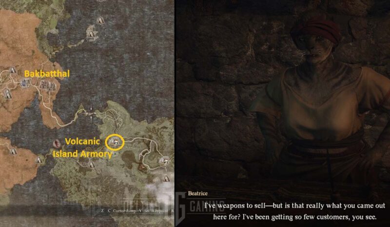 Volcanic Island Armory Location in Dragon's Dogma 2 - Beatrice Vendor ...