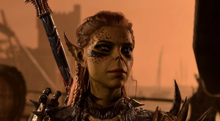 Baldur's Gate 3 Lae'zel after the final battle, leaving with Orpheus
