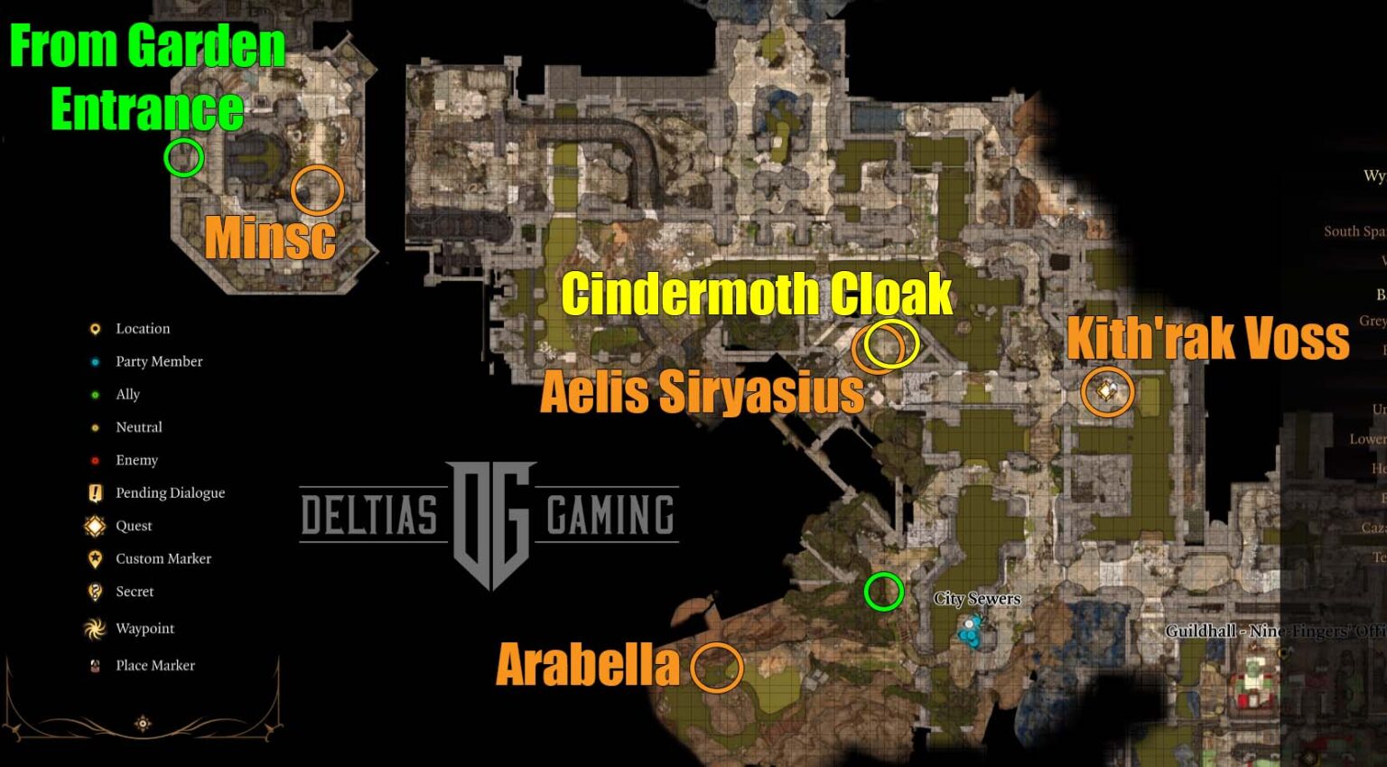 Should You Save Arabella In Baldur S Gate 3 Deltia S Gaming   Baldurs Gate 3 Lower City Sewers Location Map Cindermoth Cloak Arabella Kithrak Voss 1536x849 