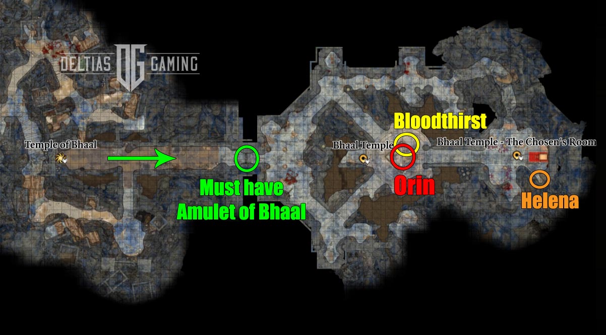 BG3 Temple of Bhaal location map Orin Bloodthirst Crimson Mischief