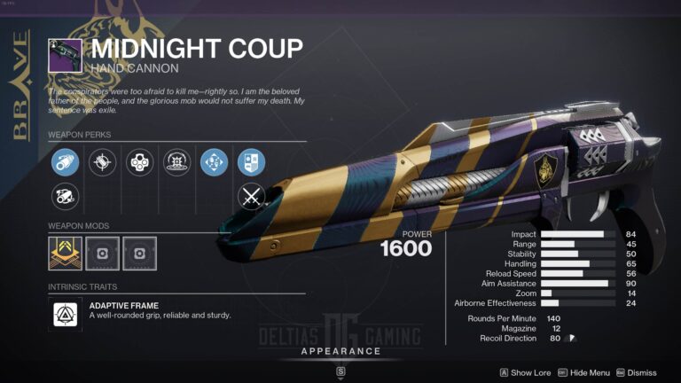 D2 Midnight Coup God Roll and How to Get