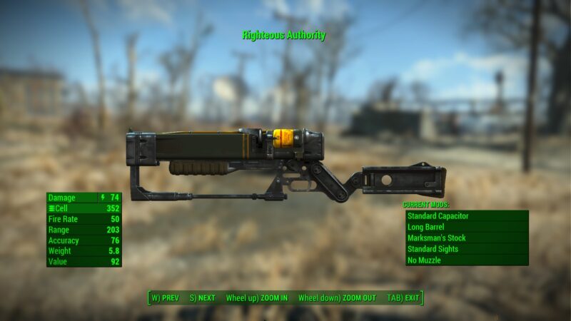 Fallout 4 Righteous Authority Laser Rifle