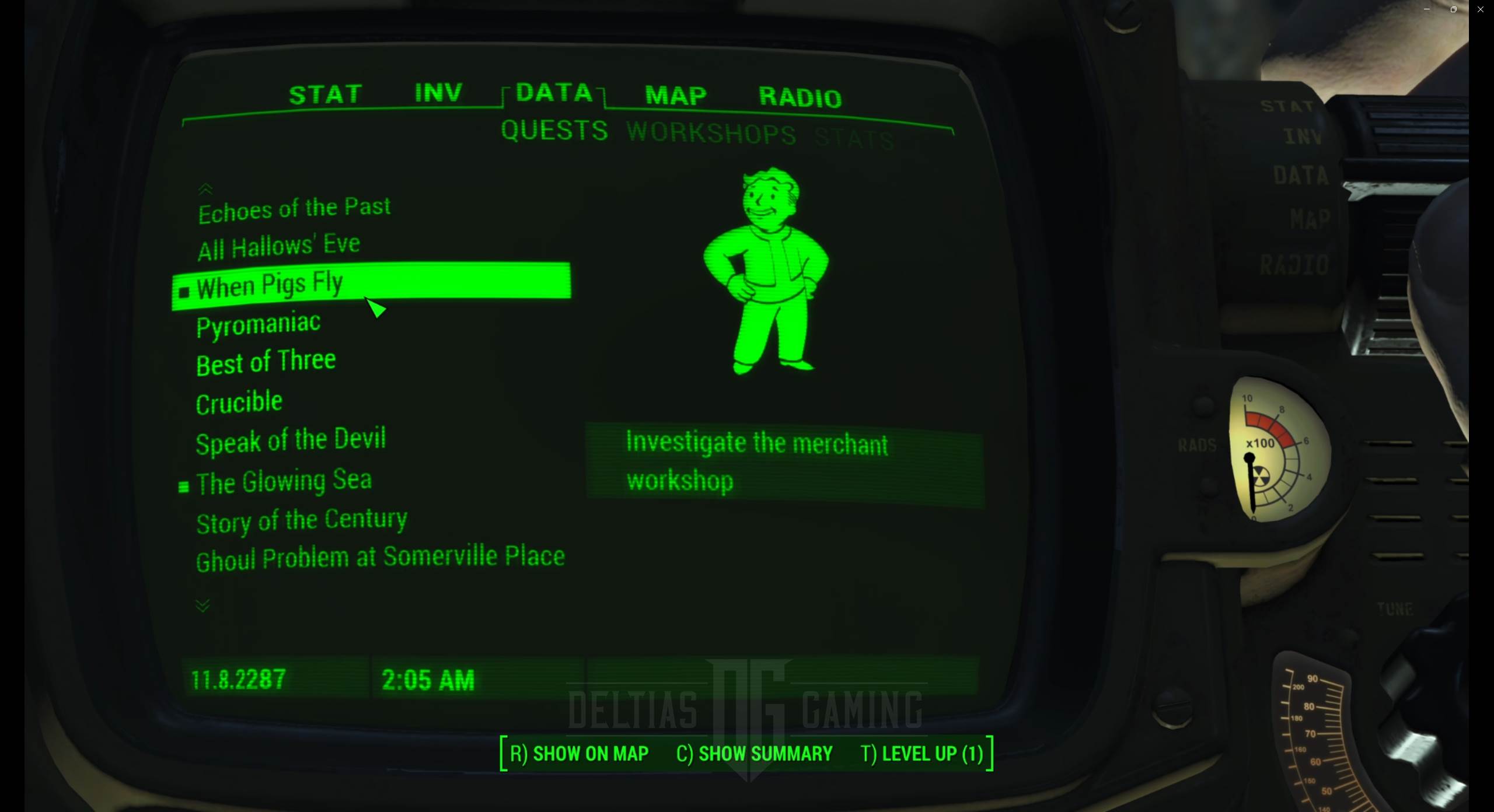 Fallout 4: Когда свиньи летают Квест