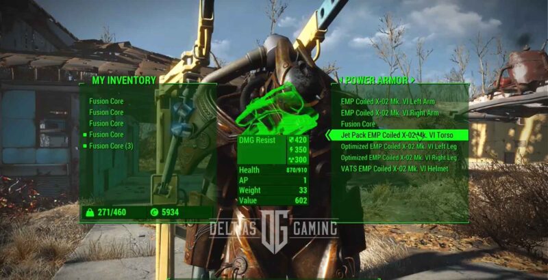 Fallout 4 X-02 Power Armor Torso Stats
