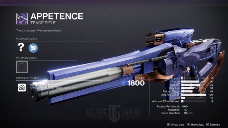 Destiny 2 Appetence Trace Rifle