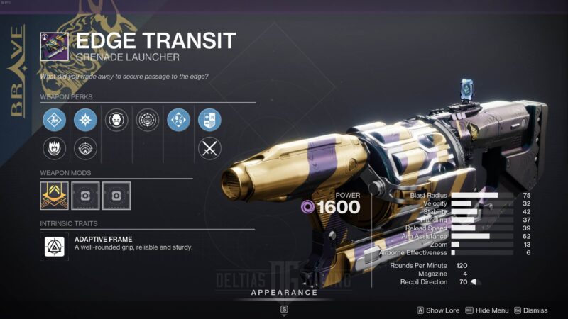 Destiny 2 Edge Transit God Roll and How to Get