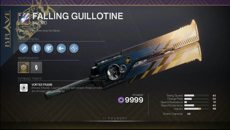 Destiny 2 Falling Guillotine God Roll and How to Get - Deltia's Gaming