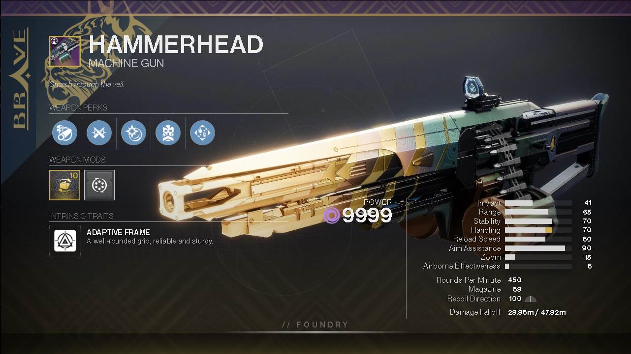 Destiny 2 Hammerhead PVP God Roll