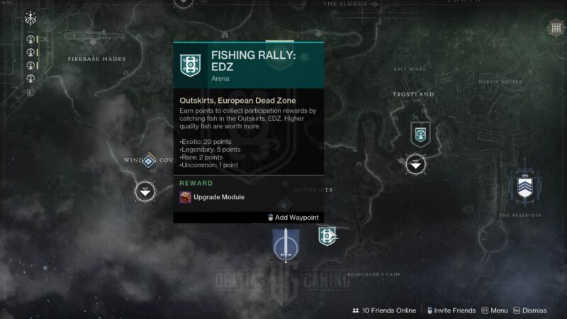 Destiny 2 Season of the Deep Fishing Map Location EDZ