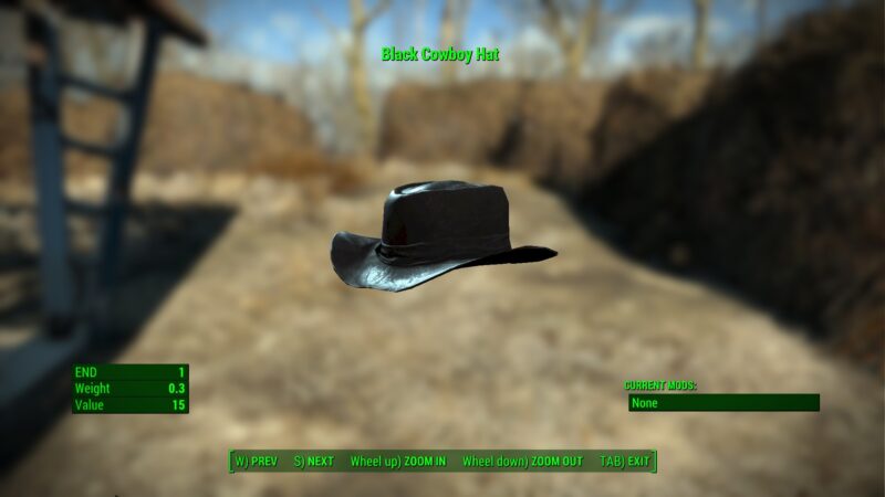 Fallout 4 Black Cowboy Hat