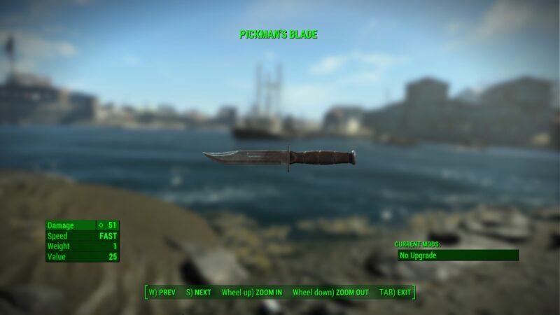 Fallout 4 Pickman's Blade Melee Weapon