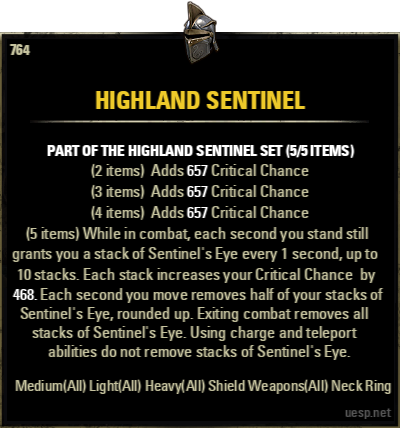 Особенности Highland Sentinel и бонусы комплектов в ESO