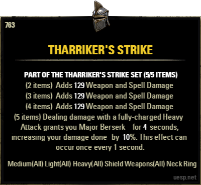 Tharriker’s Strike Features and Set Bonuses in ESO