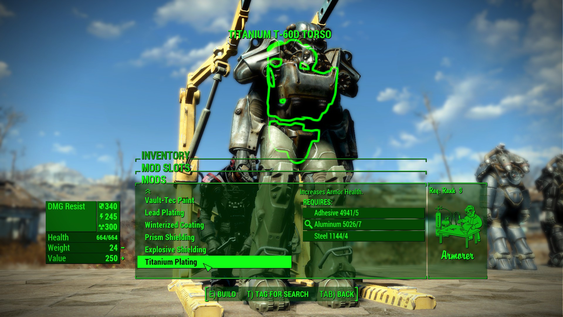 Модификации силовой брони Fallout 4 с титановым покрытием