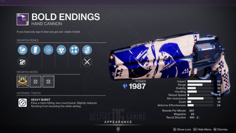 Destiny 2 Bold Endings God Roll and How to Get