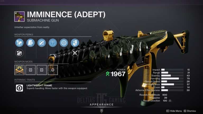 Destiny 2 Imminence Strand Submachine Gun