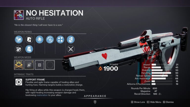 Destiny 2 No Hesitation Auto Rifle