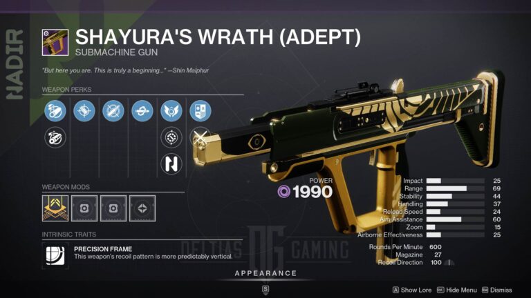 Destiny 2 Shayura's Wrath God Roll and How to Get