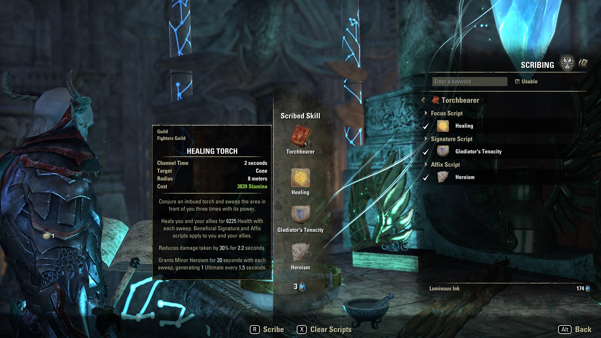 Healing Torch Grimoire and Scripts ESO Scribing