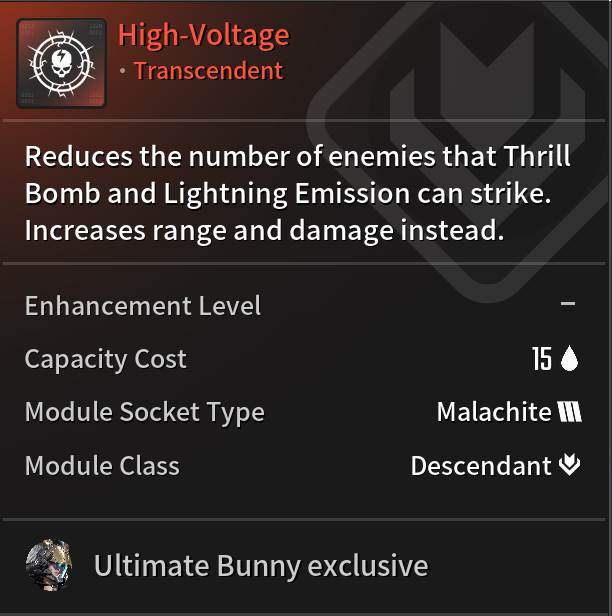 Best Bunny Transcendent Module - High Voltage Mods - The First Descendant